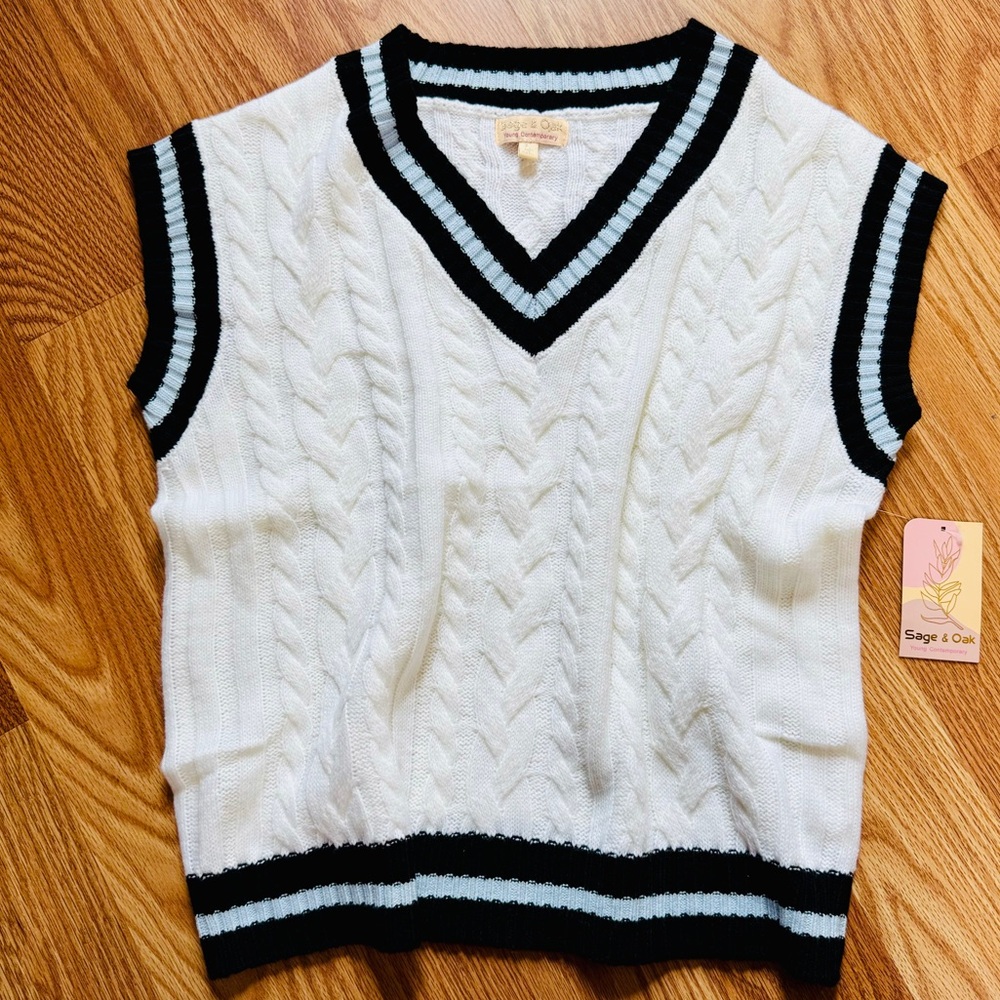 NWT Sage&Oak Cable Knit Sweater Vest